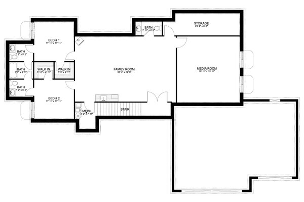 Dream House Plan - Contemporary Floor Plan - Lower Floor Plan #1060-273