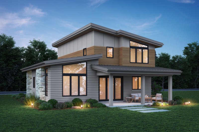 Home Plan - Exterior - Rear Elevation for Contemporary House Plan #48-1198 - 3 bed, 2.5 bath