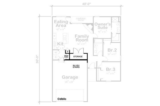 Floor Plan - Other Floor for Ranch House Plan #20-2352 - 3 bed, 2 bath