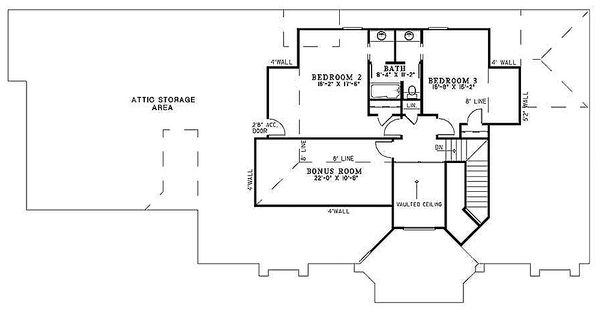 Home Plan - Ranch Floor Plan - Upper Floor Plan #17-2273