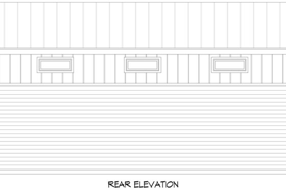 Exterior - Rear Elevation for Southern House Plan #932-1004 - 1 bed, 1 bath