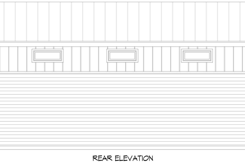 Home Plan - Exterior - Rear Elevation for Southern House Plan #932-1004 - 1 bed, 1 bath