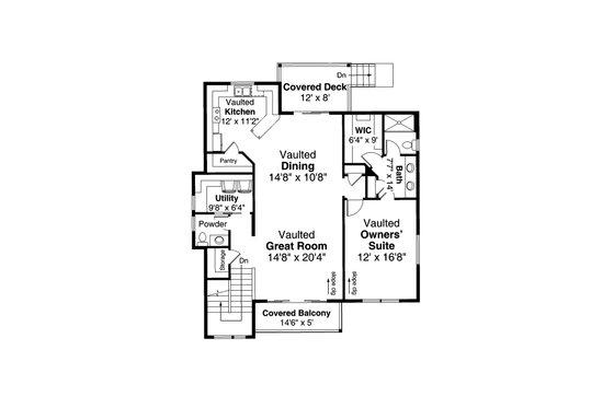 Floor Plan - Upper Floor for Contemporary House Plan #124-1172 - 3 bed, 2.5 bath