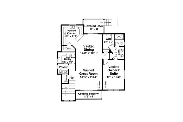 Contemporary Floor Plan - Upper Floor Plan #124-1172