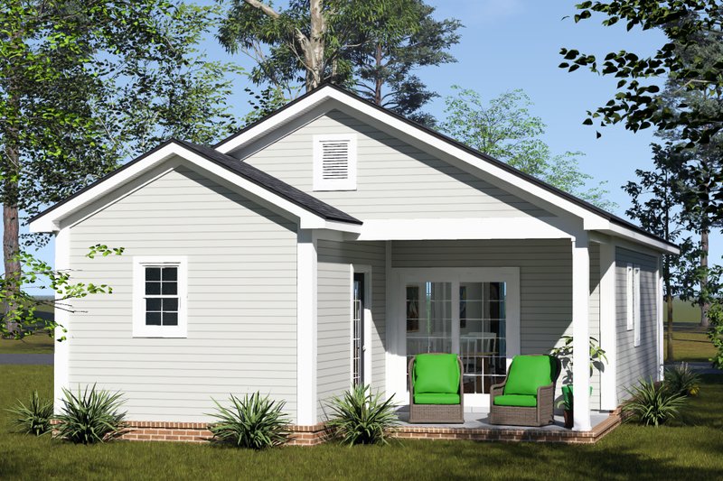 Architectural House Design - Exterior - Rear Elevation for Cottage House Plan #513-2455 - 2 bed, 2 bath