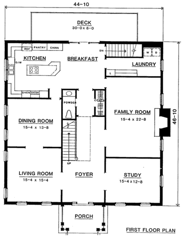 Colonial Floor Plan - Main Floor Plan #322-120