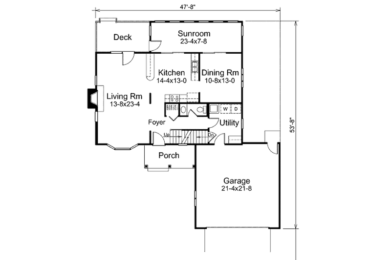 Dream House Plan - Floor Plan - Main Floor for Traditional House Plan #57-448 - 3 bed, 2.5 bath