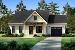 Exterior - Front Elevation 3 for Farmhouse House Plan #430-343 - 2 bed, 2 bath