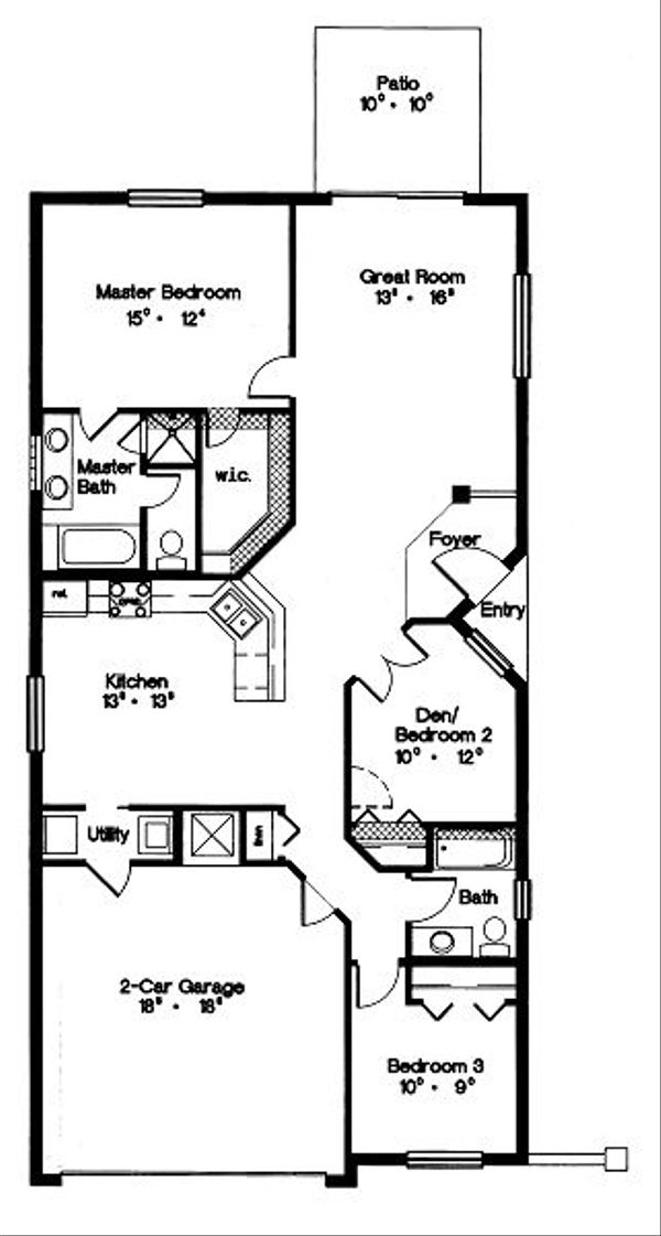 Mediterranean Floor Plan - Main Floor Plan #417-117