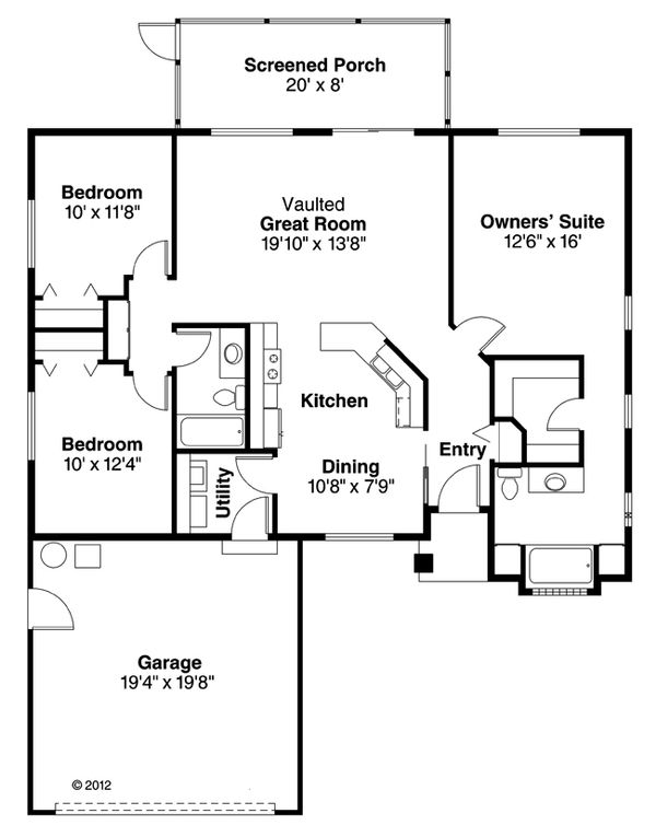 Home Plan - Traditional Floor Plan - Main Floor Plan #124-256