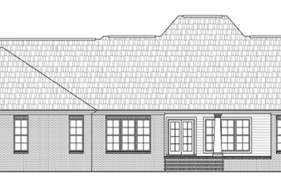 Exterior - Rear Elevation for European House Plan #21-332 - 4 bed, 3.5 bath