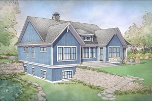 Exterior - Rear Elevation for Farmhouse House Plan #928-301 - 4 bed, 3.5 bath