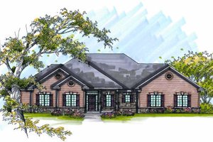 Bungalow Exterior - Front Elevation Plan #70-980