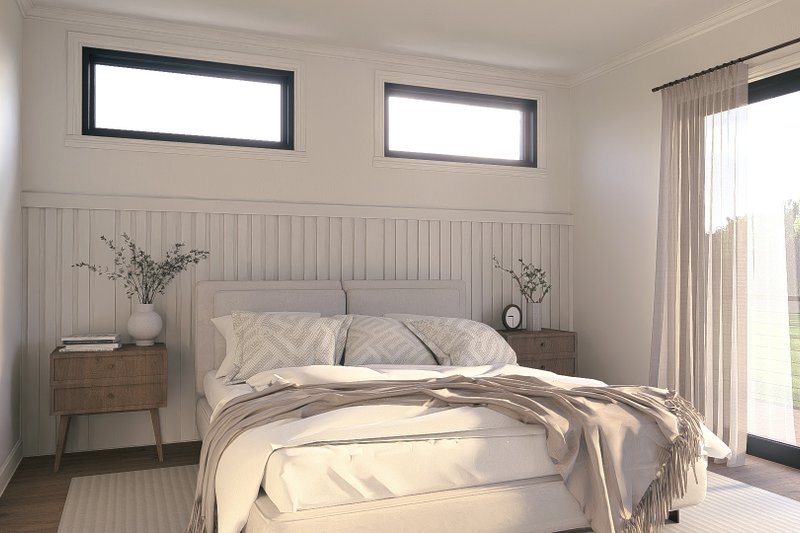 House Blueprint - Interior - Master Bedroom for Contemporary House Plan #1064-448 - 1 bed, 2 bath