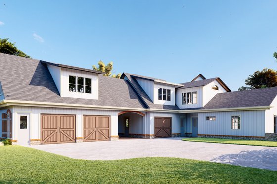 Exterior - Rear Elevation for Craftsman House Plan #54-434 - 3 bed, 3.5 bath