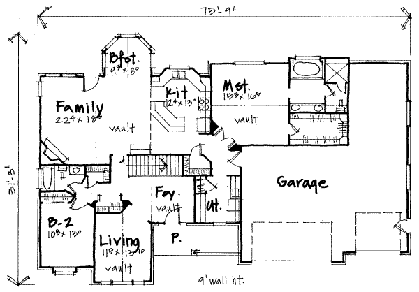 Traditional Floor Plan - Main Floor Plan #308-106