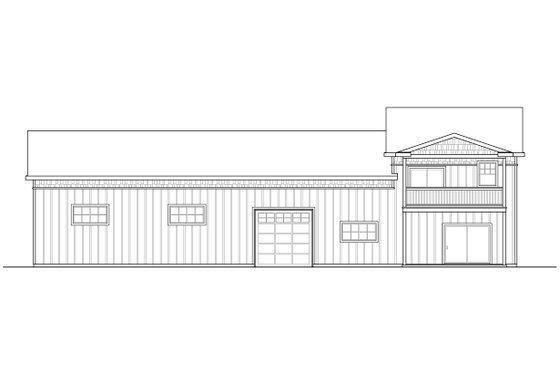 Exterior - Rear Elevation for Country House Plan #124-1178 - 1 bed, 1 bath