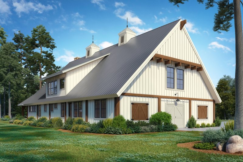 Dream House Plan - Exterior - Rear Elevation for Barndominium House Plan #942-62 - 3 bed, 2.5 bath