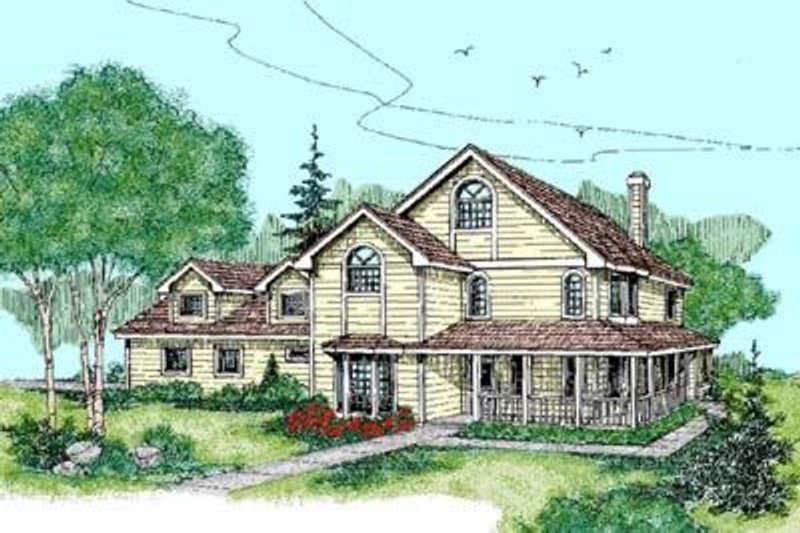Dream House Plan - Country Exterior - Front Elevation Plan #60-417