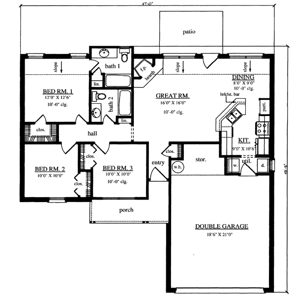 Ranch Floor Plan - Main Floor Plan #42-325