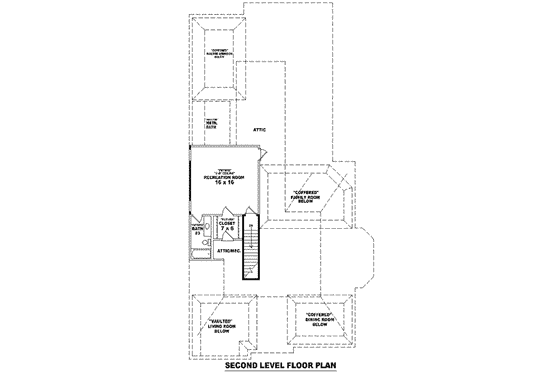 Floor Plan - Upper Floor for European House Plan #81-1273 - 3 bed, 3 bath