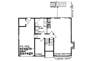 Floor Plan - Lower Floor for Traditional House Plan #47-142 - 3 bed, 2 bath