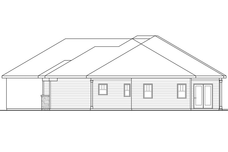 Architectural House Design - Exterior - Other Elevation 1 for Ranch House Plan #124-1003 - 3 bed, 2 bath