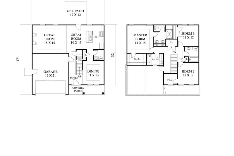House Blueprint - Floor Plan - Main Floor for Traditional House Plan #1053-80 - 3 bed, 2.5 bath