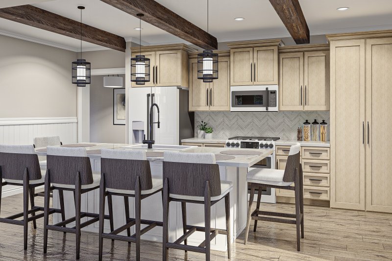 Architectural House Design - Interior - Kitchen for Farmhouse House Plan #455-208 - 2 bed, 2 bath