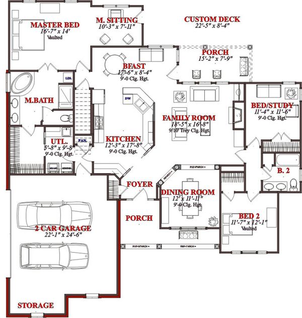 Traditional Floor Plan - Main Floor Plan #63-192