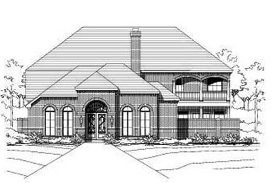 Exterior - Front Elevation for Traditional House Plan #411-144 - 3 bed, 3 bath