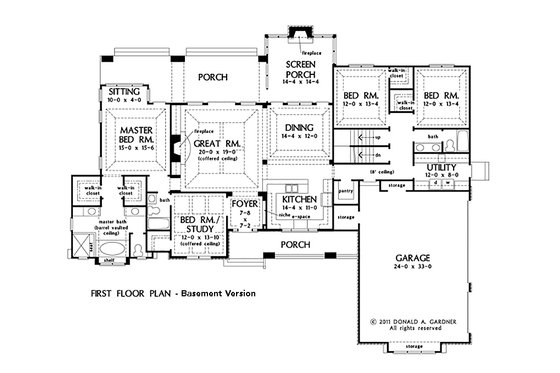 Floor Plan - Other Floor 1 for Craftsman House Plan #929-24 - 4 bed, 3 bath