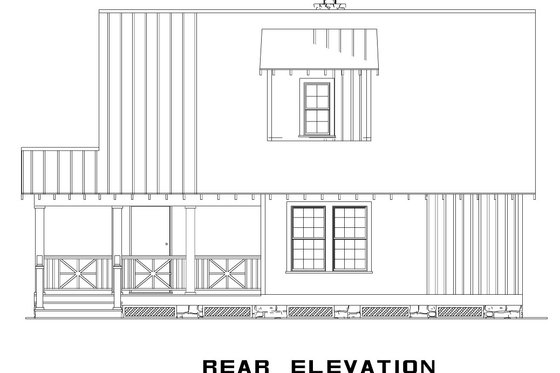 Exterior - Rear Elevation for Country House Plan #17-3270 - 3 bed, 2 bath
