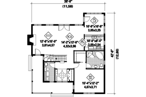 Floor Plan - Main Floor for Country House Plan #25-4744 - 4 bed, 2 bath