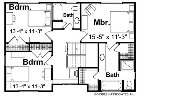 Farmhouse Floor Plan - Upper Floor Plan #928-6