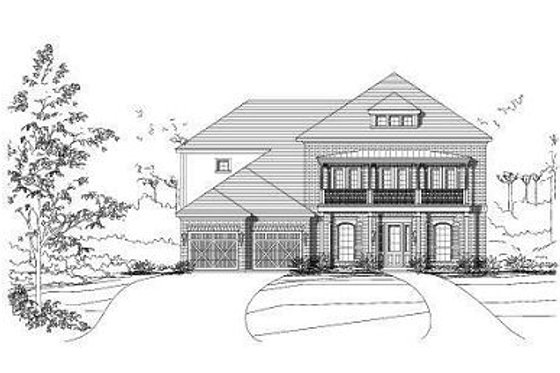 Exterior - Front Elevation for Colonial House Plan #411-716 - 5 bed, 4 bath