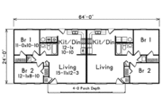Ranch Style House Plan - 2 Beds 1 Baths 1536 Sq/Ft Plan #57-162 