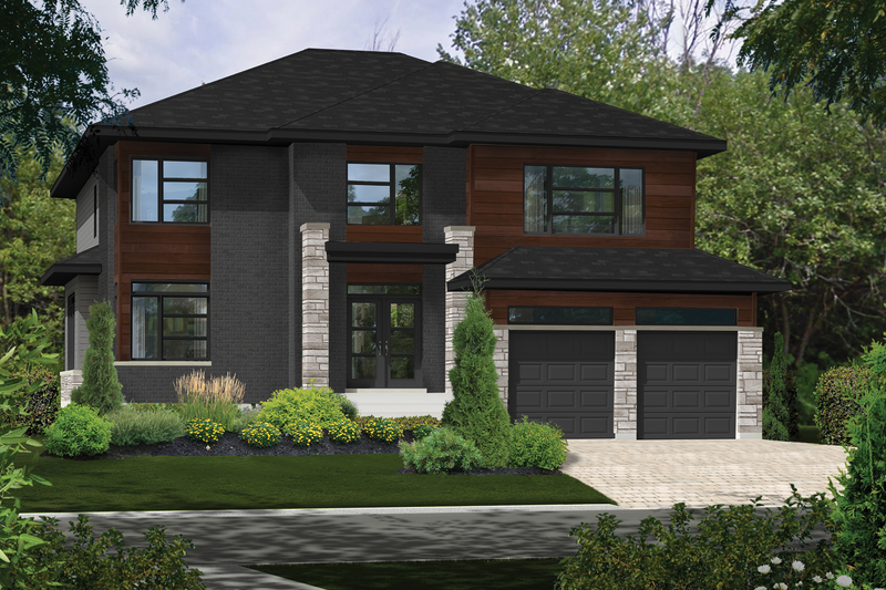 Home Plan - Contemporary Exterior - Front Elevation Plan #25-4904