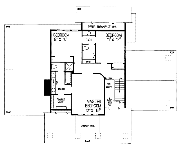 Country Floor Plan - Upper Floor Plan #72-230