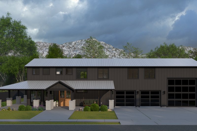 Architectural House Design - Exterior - Front Elevation 3 for Barndominium House Plan #1060-378 - 4 bed, 3 bath