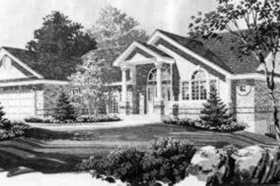 Exterior - Front Elevation for European House Plan #308-110 - 5 bed, 3 bath