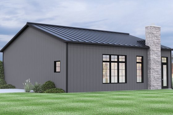 Exterior - Rear Elevation 2 for Ranch House Plan #1064-407 - 2 bed, 2 bath