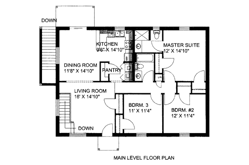 Home Plan - Floor Plan - Main Floor for Ranch House Plan #117-615 - 3 bed, 2 bath