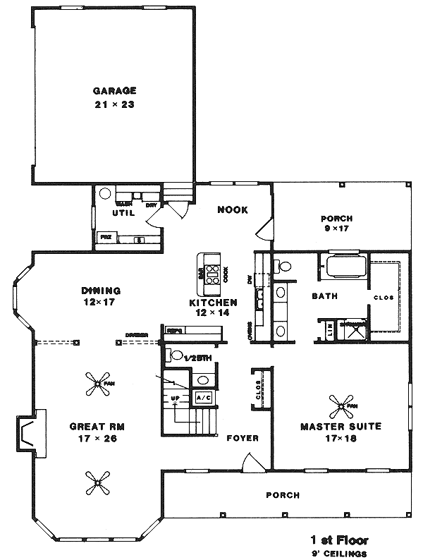 House Plan Design - Country Floor Plan - Main Floor Plan #14-207