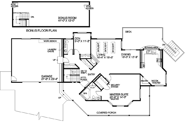 Home Plan - Cabin Floor Plan - Main Floor Plan #60-193