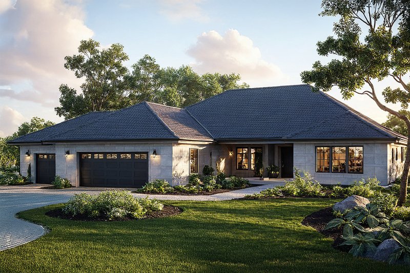 House Design - Mediterranean Exterior - Front Elevation Plan #124-540