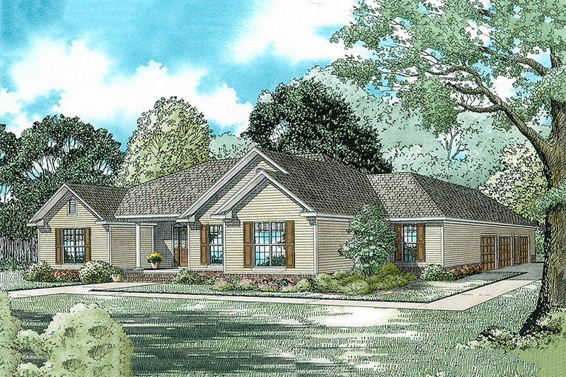 Architectural House Design - Traditional Exterior - Front Elevation Plan #17-175