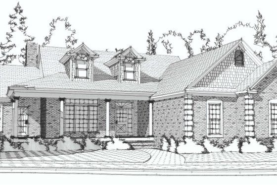 Exterior - Front Elevation for Country House Plan #63-190 - 4 bed, 2.5 bath
