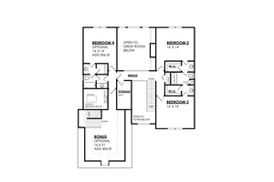 Floor Plan - Upper Floor for Traditional House Plan #30-362 - 3 bed, 2.5 bath