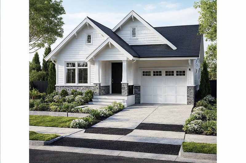 Craftsman Style House Plan - 3 Beds 2 Baths 1500 Sq/Ft Plan #515-43 Exterior